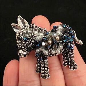 🩶 Betsey Johnson sparkling sweet donkey brooch 🩶
